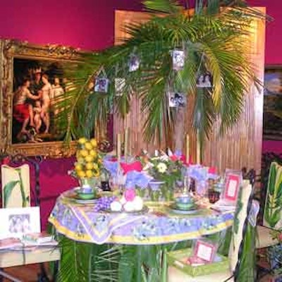 'A Very Florida Mother's Day' featured Provençal linens and citrus fruit while a 'family palm tree' served as the focal point complete with family photos.