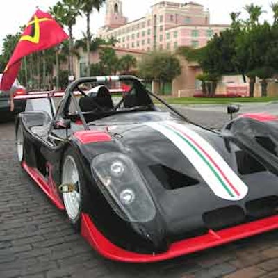 One of the many race cars on exhibit during the St. Petersburg Festival of Speed was parked in front of the Rennaissance Vinoy Resort & Marina.