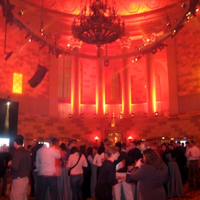 Bentley Meeker washed Gotham Hall's interior with red light.
