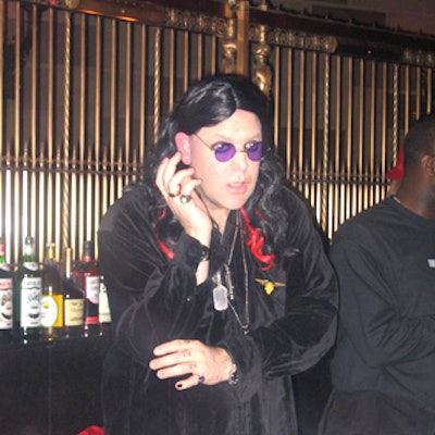 An Ozzy Osbourne impersonator hung out behind one of the bars.