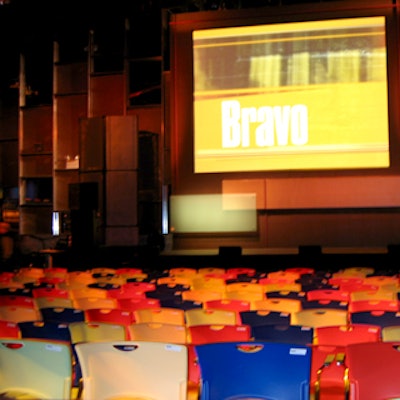Broadway Famous Party Rentals supplied chairs in alternating primary colors.