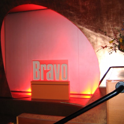 Red-lit Bravo signage branded the Prop Room at Crobar.