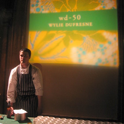 Food & Wine senior promotion designer James Slocum designed colorful projections for each chef's tasting station.