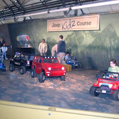 Kiddie guests got to drive their own mini Jeeps inside a special kids area.