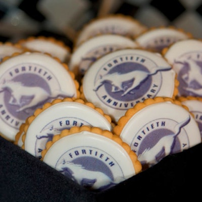 Abigail Kirsch's iced cookies stamped 'Fortieth Anniversary' made for edible branding.