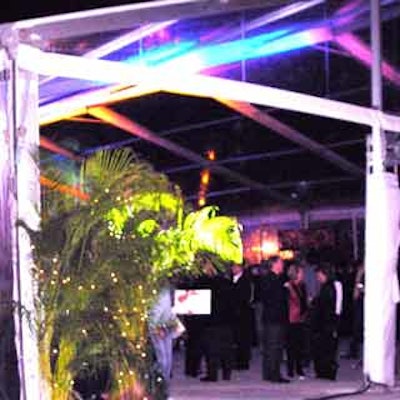 Able to accommodate thousands of guests, the tent at Ten Museum Park's party was set up with lounge areas, trees and lights.
