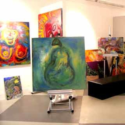 Artists' work was used as décor at the Las Olas Art Center preview reception.