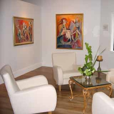 The 10,000 square-foot warehouse-style facility has several unique rooms, artist studios and lounges such as this seating area.