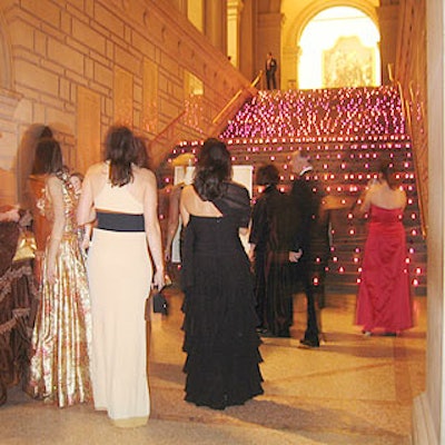 About 1,000 purple votives lined the stairs in the Great Hall.