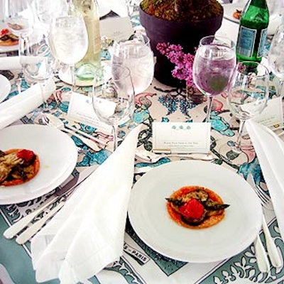 Event sponsor Hermes created custom table linens for the event.