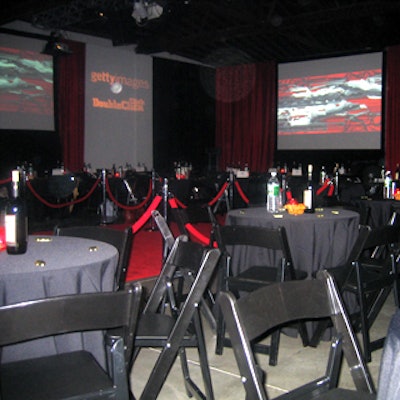 The Dia Annex was filled with black cocktail tables and chairs for the One Show Interactive awards ceremony, which honors creativity in the advertising, design and new media industries.