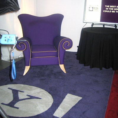 Yahoo's branded station included its 'Yahoo Big Idea' chair where guests could be photographed.