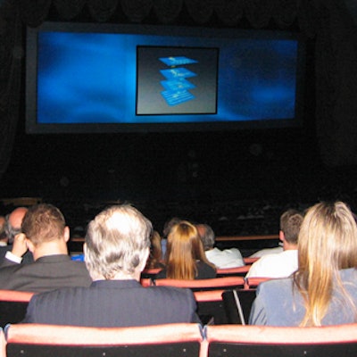 World Business Forum attendees at Radio City Music Hall donned 3-D glasses for a Unisys promotional video.