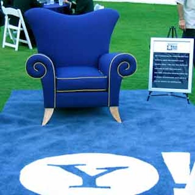 Yahoo presented winners of its Big Idea Chair awards with a big purple chair.