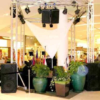 Sound Resources & Technologies set up a stage in the mall for Latina diva Albita to perform on.
