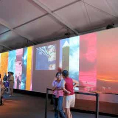 New York-based EventQuest built video screens and projected colorful, custom images during the event.