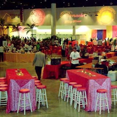 Bar stools and tables wore colorful linens at the Ft. Lauderdale Taste of the Nation benefit.
