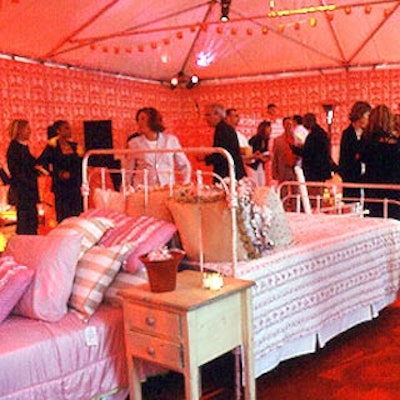 Bed set-ups gave the party a slumber party atmosphere.