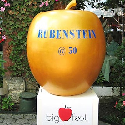 A giant golden apple was one of the decor pieces amidst the boldface names at Howard Rubenstein's party for the 50th anniversary of his firm, Rubenstein Associates. The Big Apple Fest is a Rubenstein client.