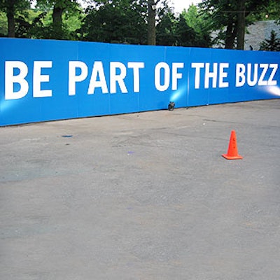 As guests entered Tavern on the Green's parking lot, two giant billboards instructed them to 'Be a part of the buzz.'