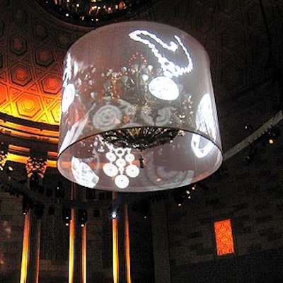 Projections of Bulgari's new Astrale diamonds hung above guests at the launch of the collection at Gotham Hall.