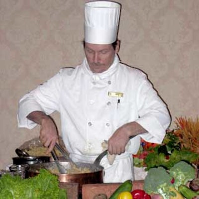 Food doubled as entertainment as guests were able to watch a Fontainebleau chef prepare part of dinner.