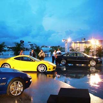 Lights and luxury filled the tarmac at the Collection, NetJets and Marquis Jet cocktail party at the Miami International Airport.