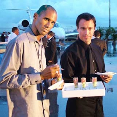 Caterwaiters passed and guests enjoyed chef Adam Votaw's tuna ceviche.