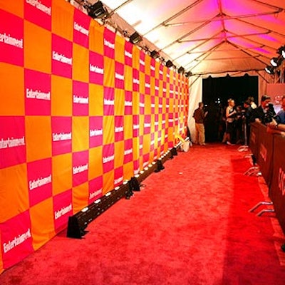 Stamford Tent covered a pink- and orange-colored arrivals area at Crobar for Entertainment Weekly's party for its Must List issue.