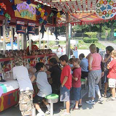 The amusement park's gaming pavilion was open free of charge.
