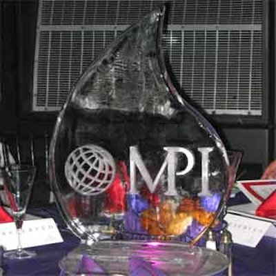 So Cool Events created ice sculptures as the centerpiece for each table.