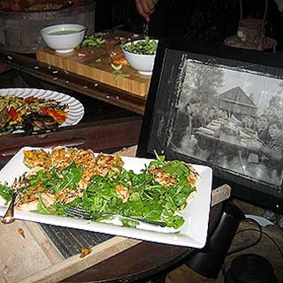 Antique photographs decorated Great Performances' buffet stations.