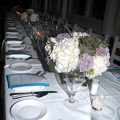 Bridgehampton Florist provided the lavender and white flowers on the tables.