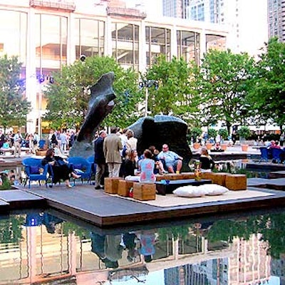Travel & Leisure built wooden decks over a reflecting pool in Lincoln Center for the magazine's World's Best awards event.