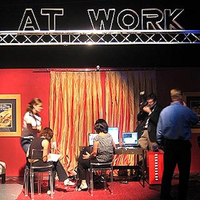 In the 'at work' room, laptop stations were set with Philippe Starck chairs.