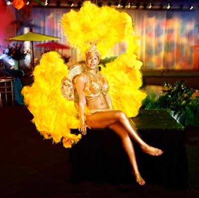 This golden girl was one of the many entertainers provided by Evention Show Productions.