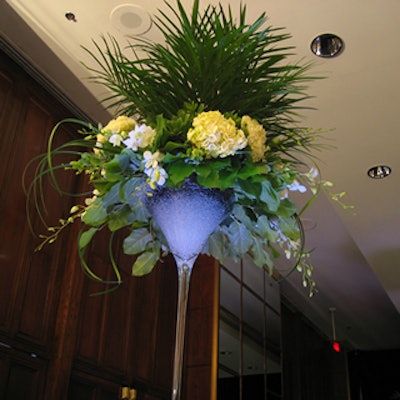 Lush florals added height and impact atop tables.