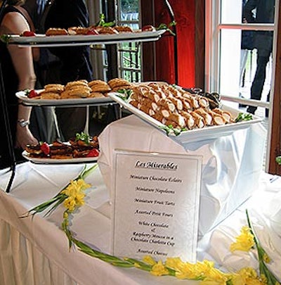 Buffet food inspired by different Broadway shows, like French pastries for Les Miserables, was in abundance.