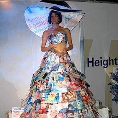 As a nod to the night's sponsor, models in outfits made of Time Inc. magazine covers stood atop large pedestals also made of magazines.