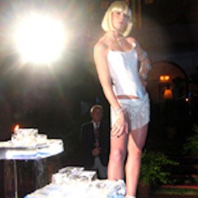 Ice princesses clad in diamonds danced on platforms at Billboard's party at the Delano before the MTV Video Music Awards.