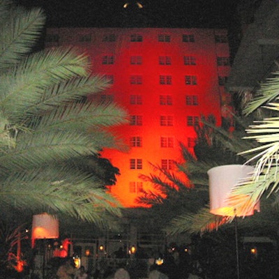 Lighting from IlluminArt accented the National Hotel at Ocean Drive magazine's MTV VMAs after-party.