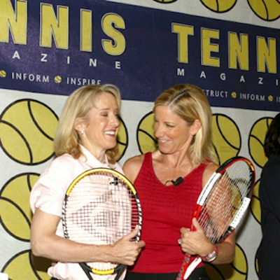 Tracy Austin and Chris Evert posed for photographers at the event.