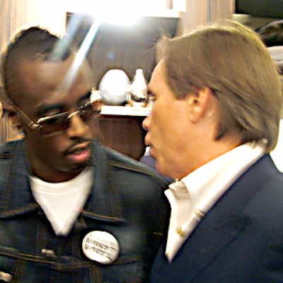 At the opening party for P. Diddy’s new Fifth Avenue Sean John store, the host mingled with the crowd of mostly celebs, like Tommy Hilfiger.