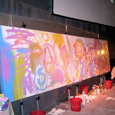 Members from the Las Olas Arts Center began to create this mural, but then BankAtlantic's staff added their creative touch.