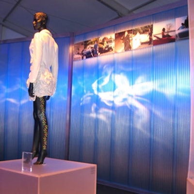 Cool lighting, video walls, and mannequins dressed by Saks Fifth Avenue filled the luxury living environment at the LoveMercedes event.