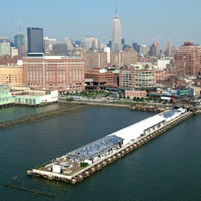 Much of Pier 54's massive expanse was tented for the fashion show and after-party.