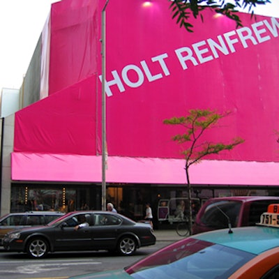 Holt Renfrew wrapped the entire store in pink vinyl for the Vinyl campaign.