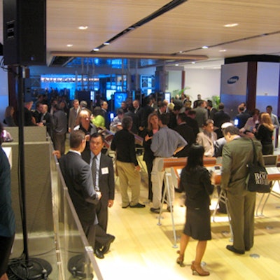 Guests mingled inside the Samsung Experience store, where they were encouraged to play with the products.