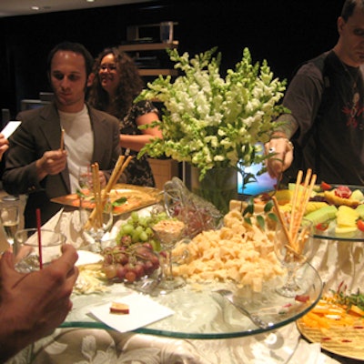 Caterer Rhona Silver provided a cheese table at the Sony Qualia launch on the basement level of the Sony Style store.