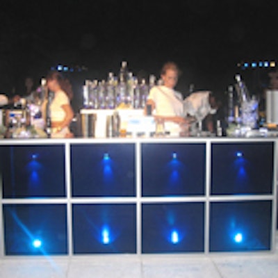 A blue-hued bar overflowing with Ciroc branding was set up near the pool at the Ciroc Grape Chefs of America promotional event at the Sagamore Hotel.
